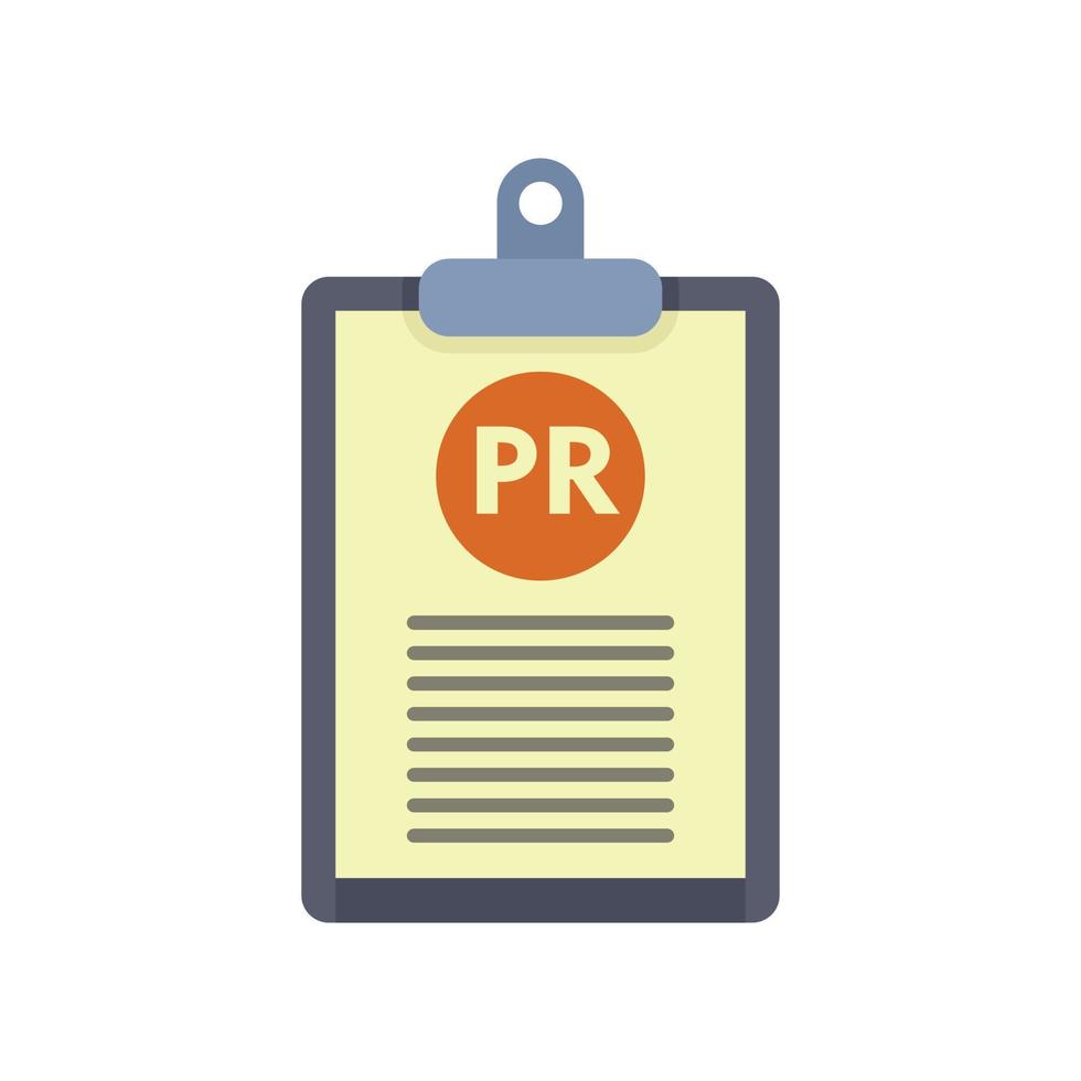 Pr clipboard icon flat isolated vector