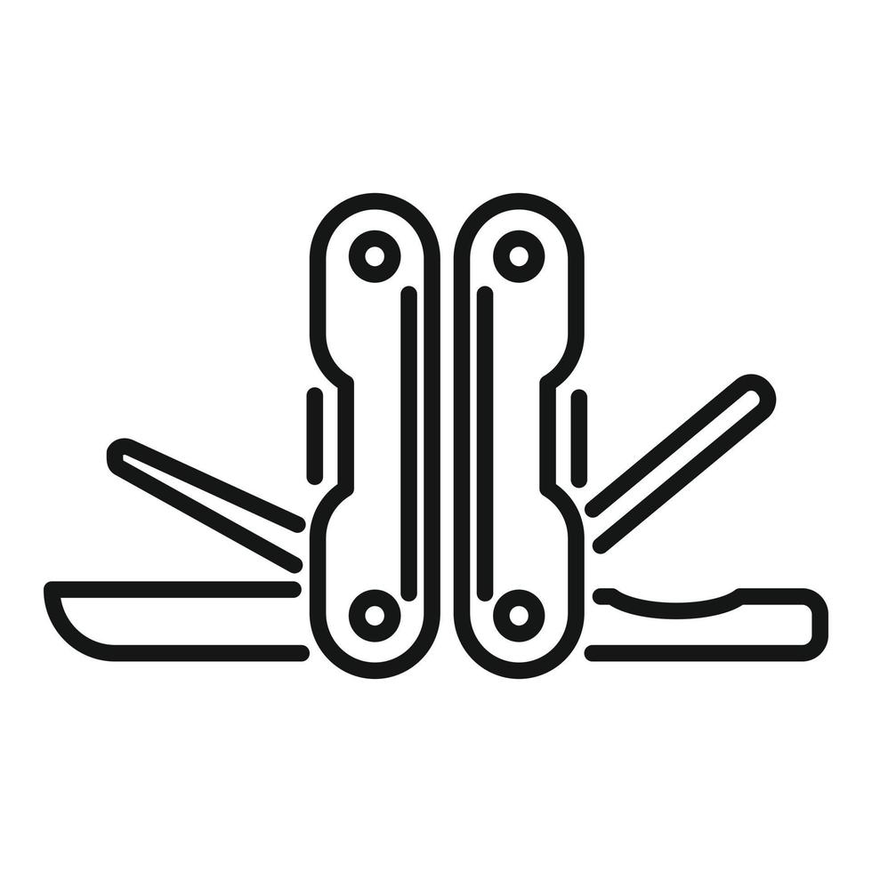 Corkscrew multitool icon outline vector. Army knife vector