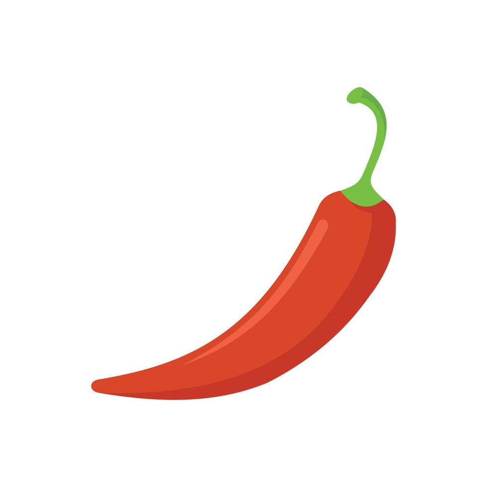 Red chilli pepper icon flat isolated vector