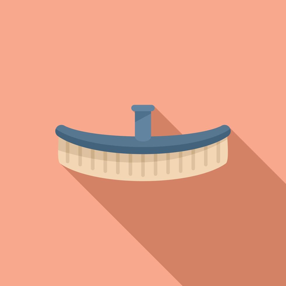 Pool mop brush icon flat vector. Water net vector