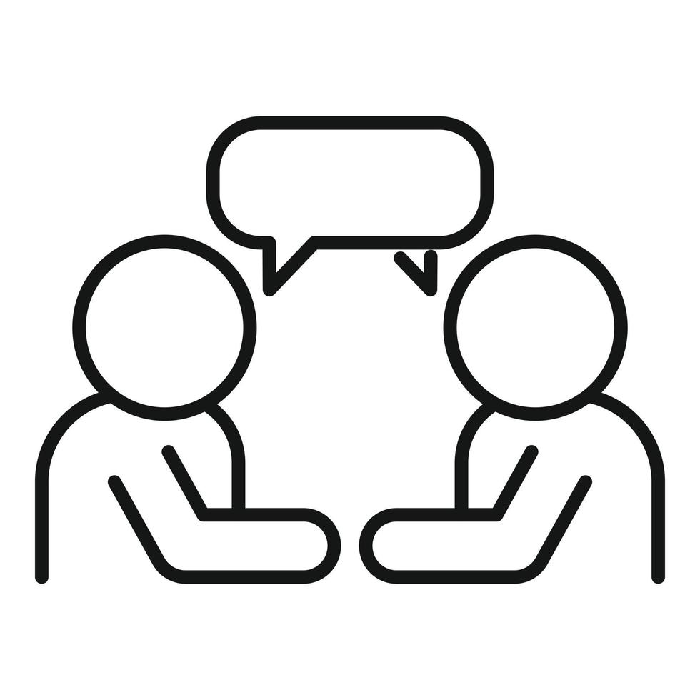 Group friend talk icon outline vector. People office vector