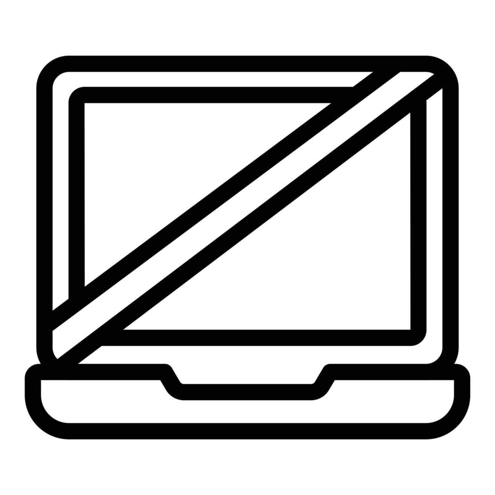 No laptop use icon outline vector. Digital detox vector