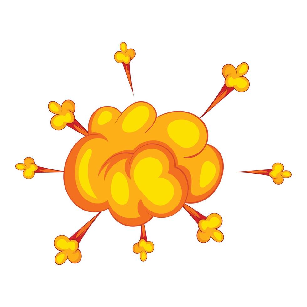 icono de explosión de bomba, estilo de dibujos animados vector