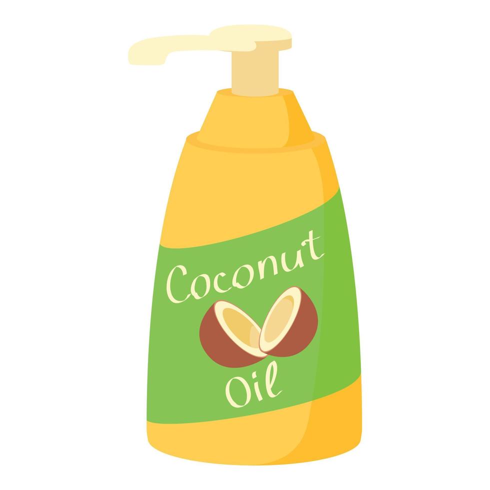 Coconut oil icon, cartoon style vector
