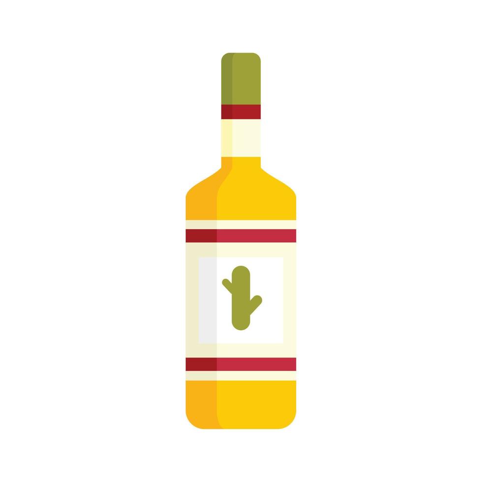Tequila bottle icon flat isolated vector