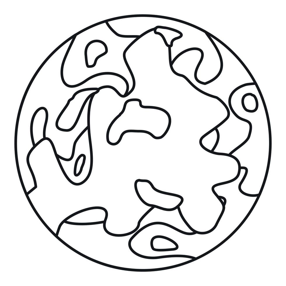 Small planet icon, outline style vector