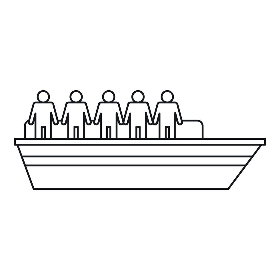 People on ship icon, outline style vector