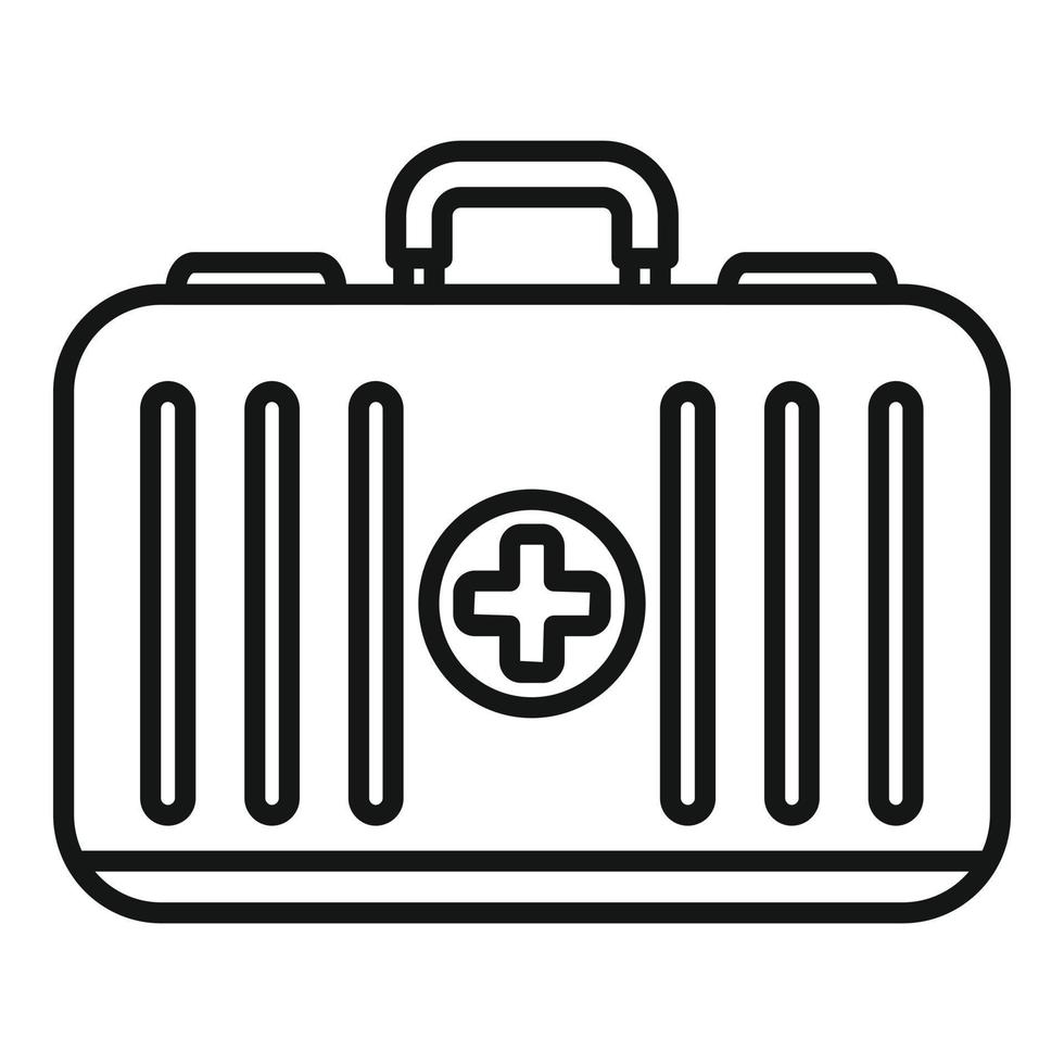 First aid kit icon outline vector. Physical therapist vector