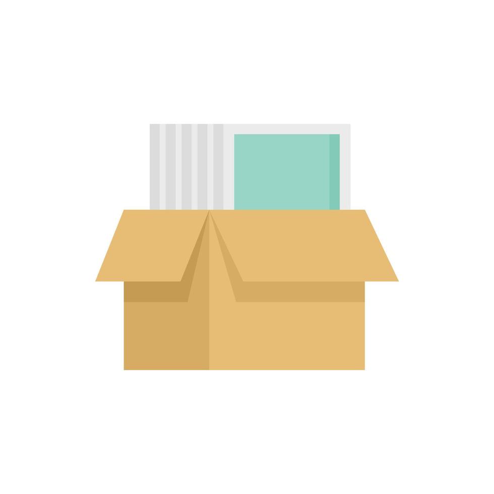 Windows installation box icon flat isolated vector
