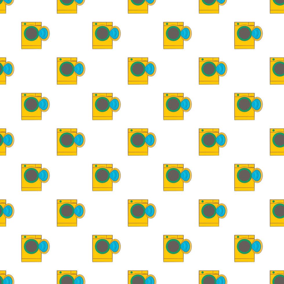 Yellow washing machine pattern, cartoon style vector