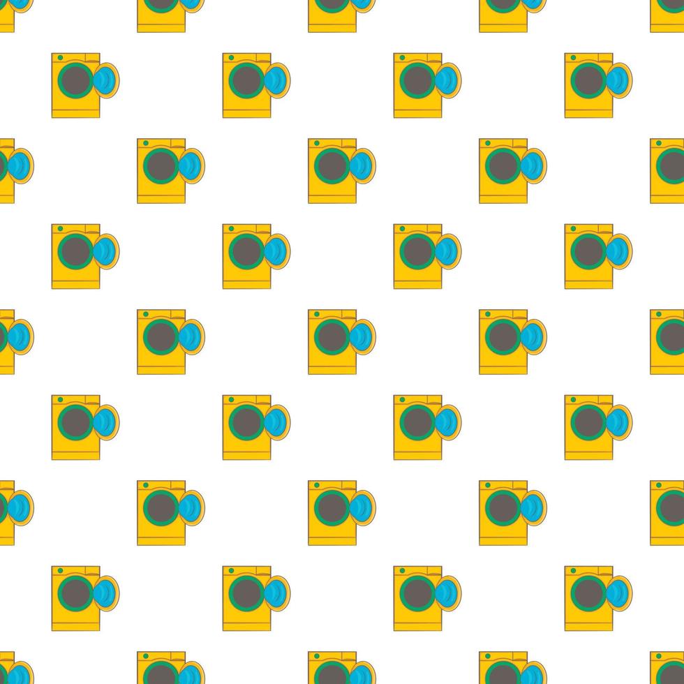 Yellow washing machine pattern, cartoon style vector