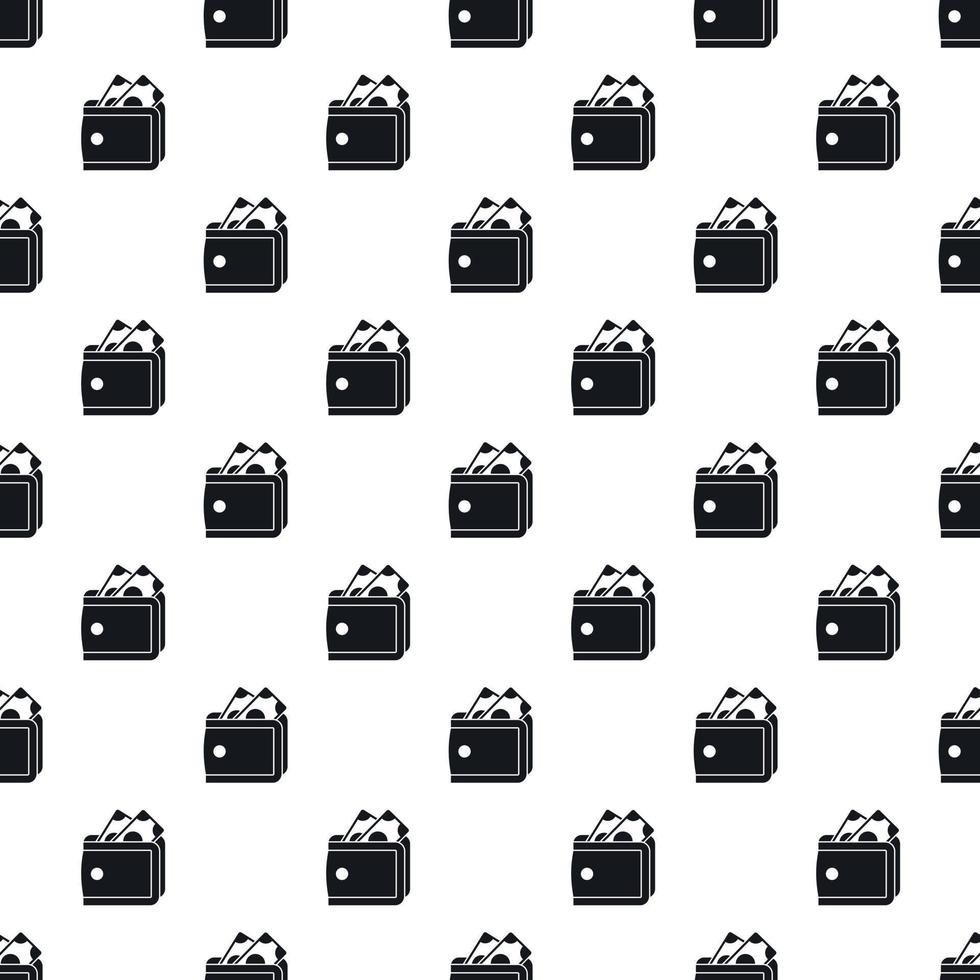 Purse with money pattern, simple style vector