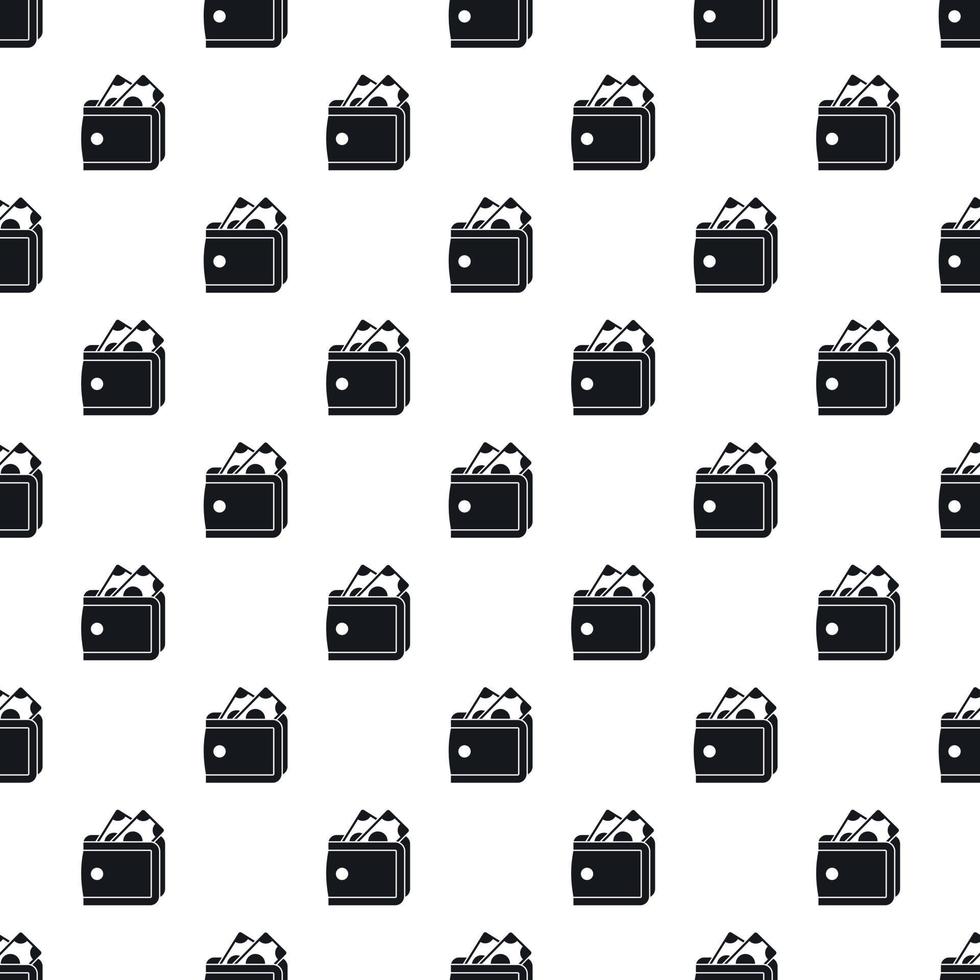 Purse with money pattern, simple style vector