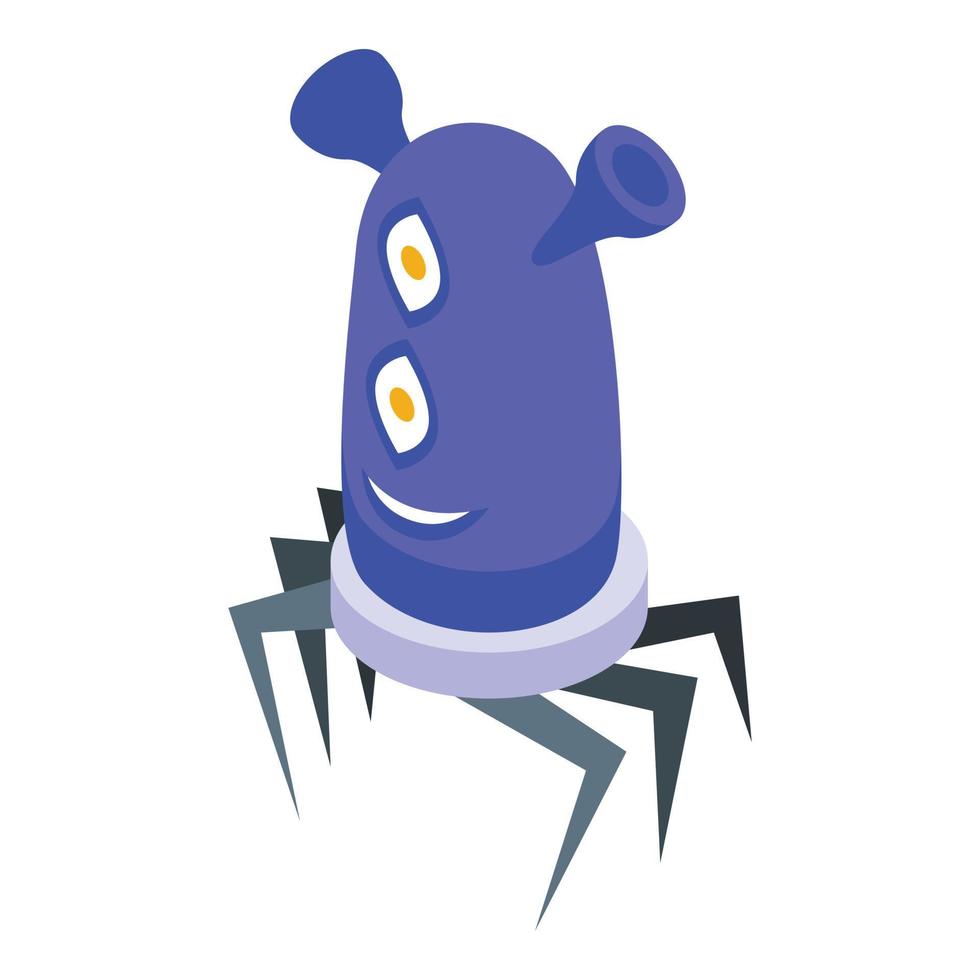 Blue alien icon isometric vector. Space character vector