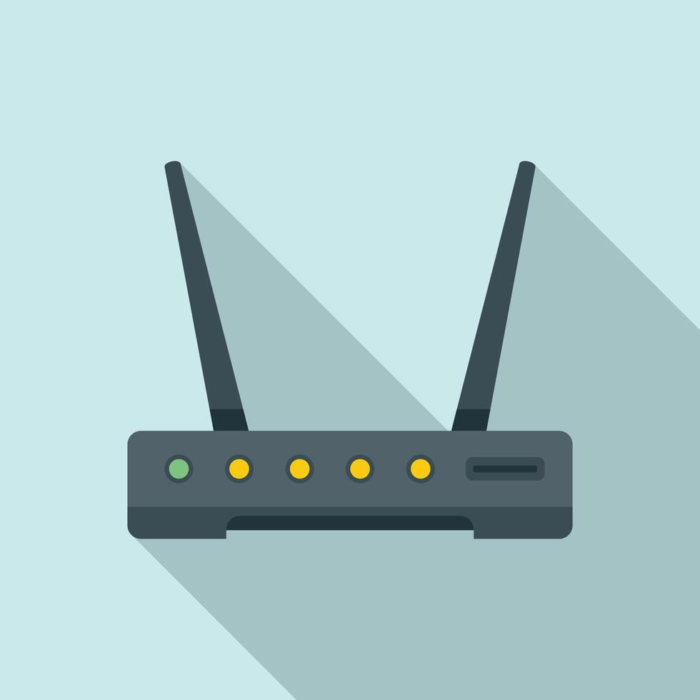 Wlan modem icon flat vector. Wifi internet vector
