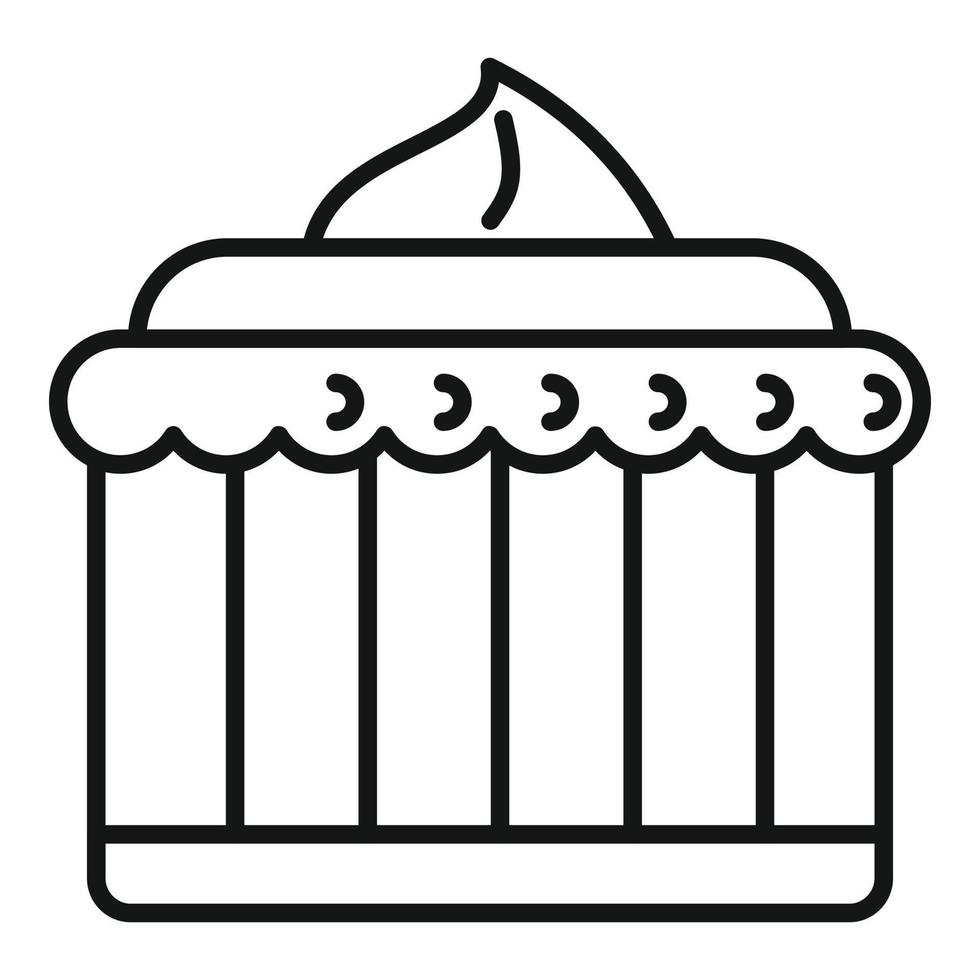 Wedding cake icon outline vector. Happy anniversary vector