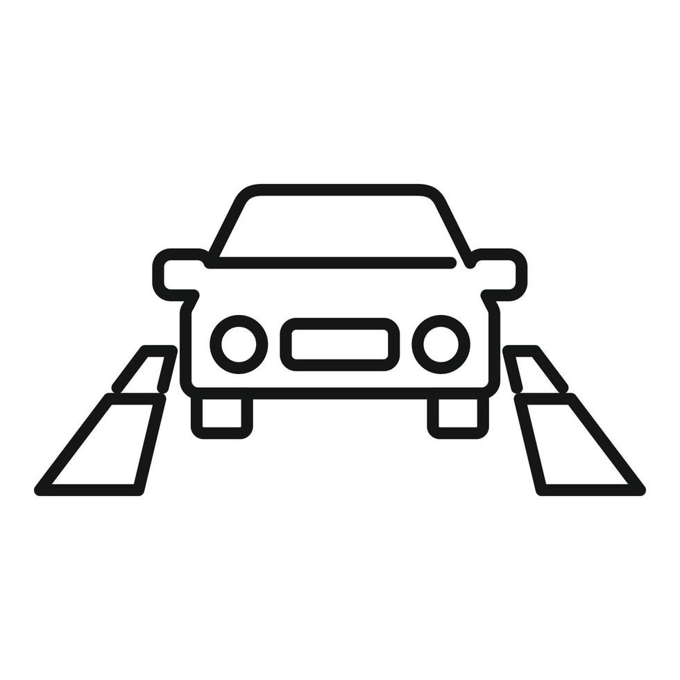 vector de contorno de icono de carretera de coche. servicio de vehiculo