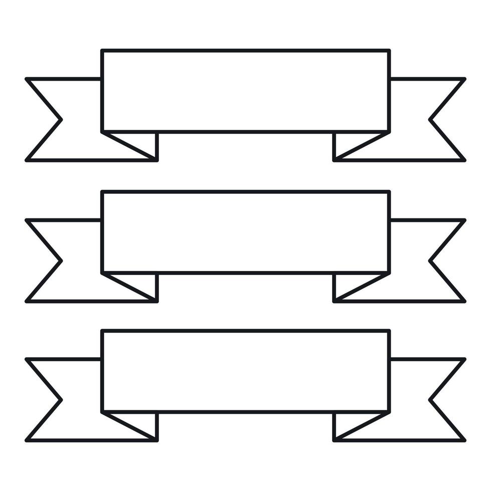 Plain ribbons icon, outline style vector