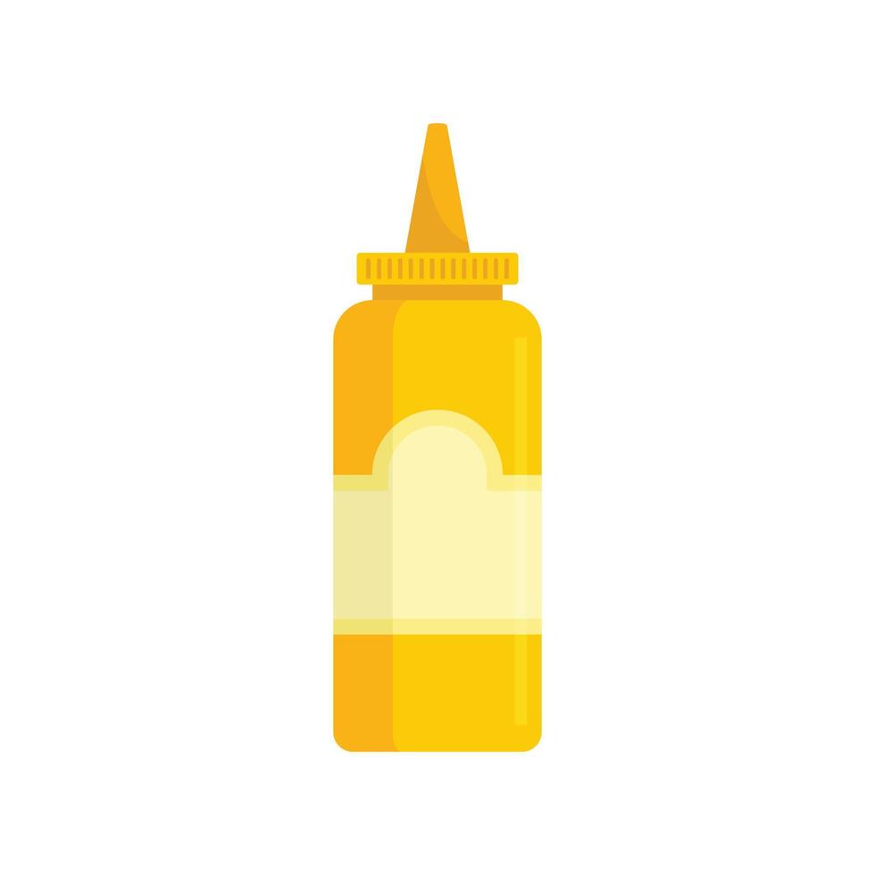 Mustard plastic bottle icon flat isolated vector