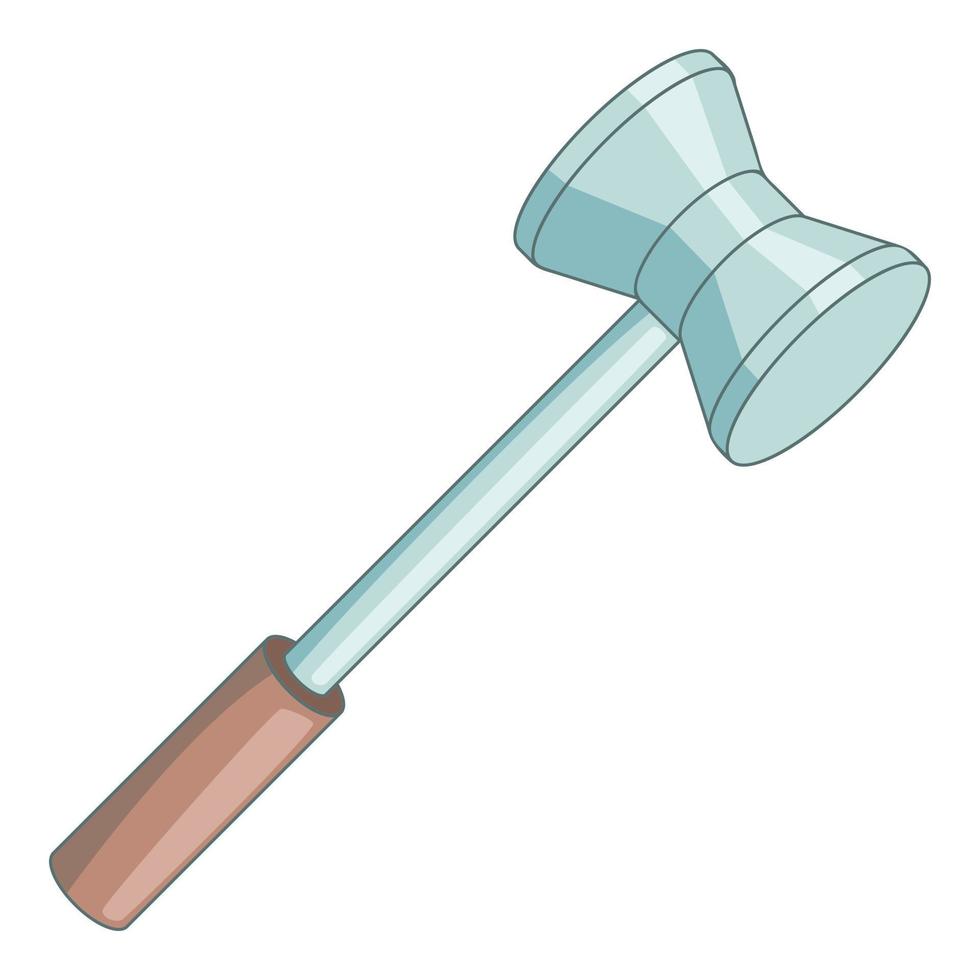 Medical reflex hammer icon, cartoon style vector