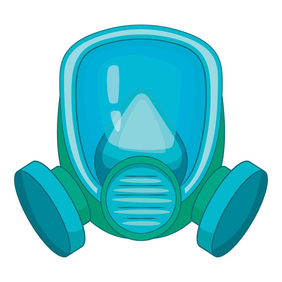 Gas mask icon, cartoon style vector