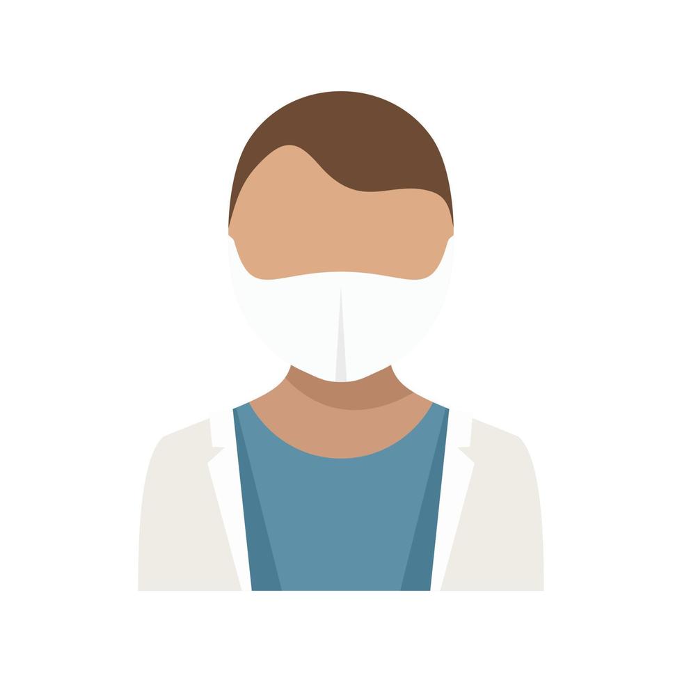 Dentist avatar icon flat isolated vector