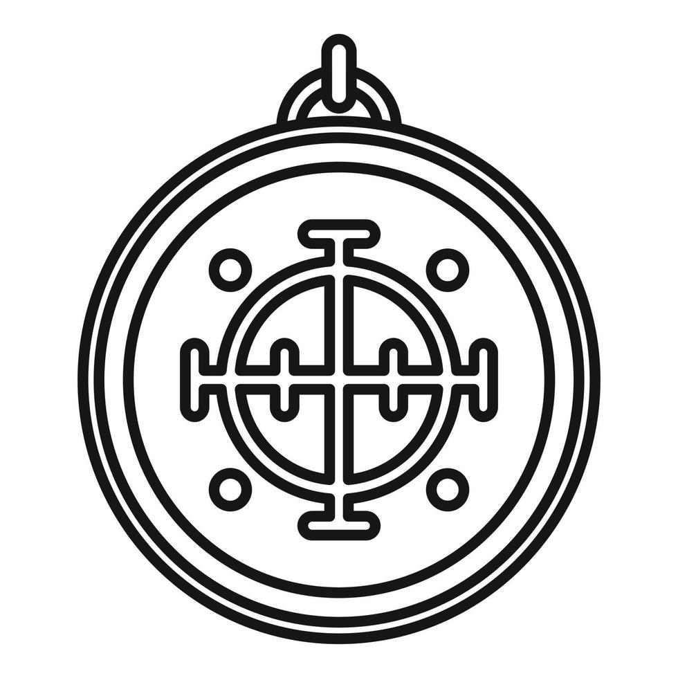 vector de contorno de icono de amuleto místico. religión griega