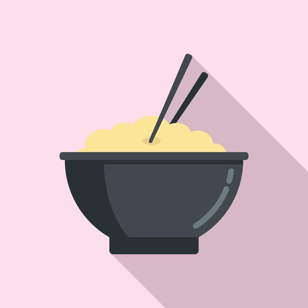 Ramen food icon flat vector. Bowl noodle vector