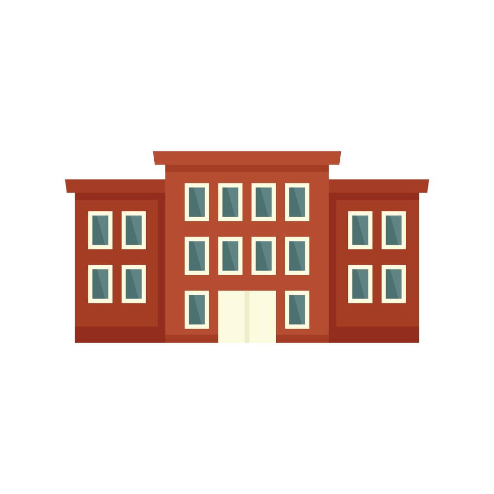 School building icon flat isolated vector