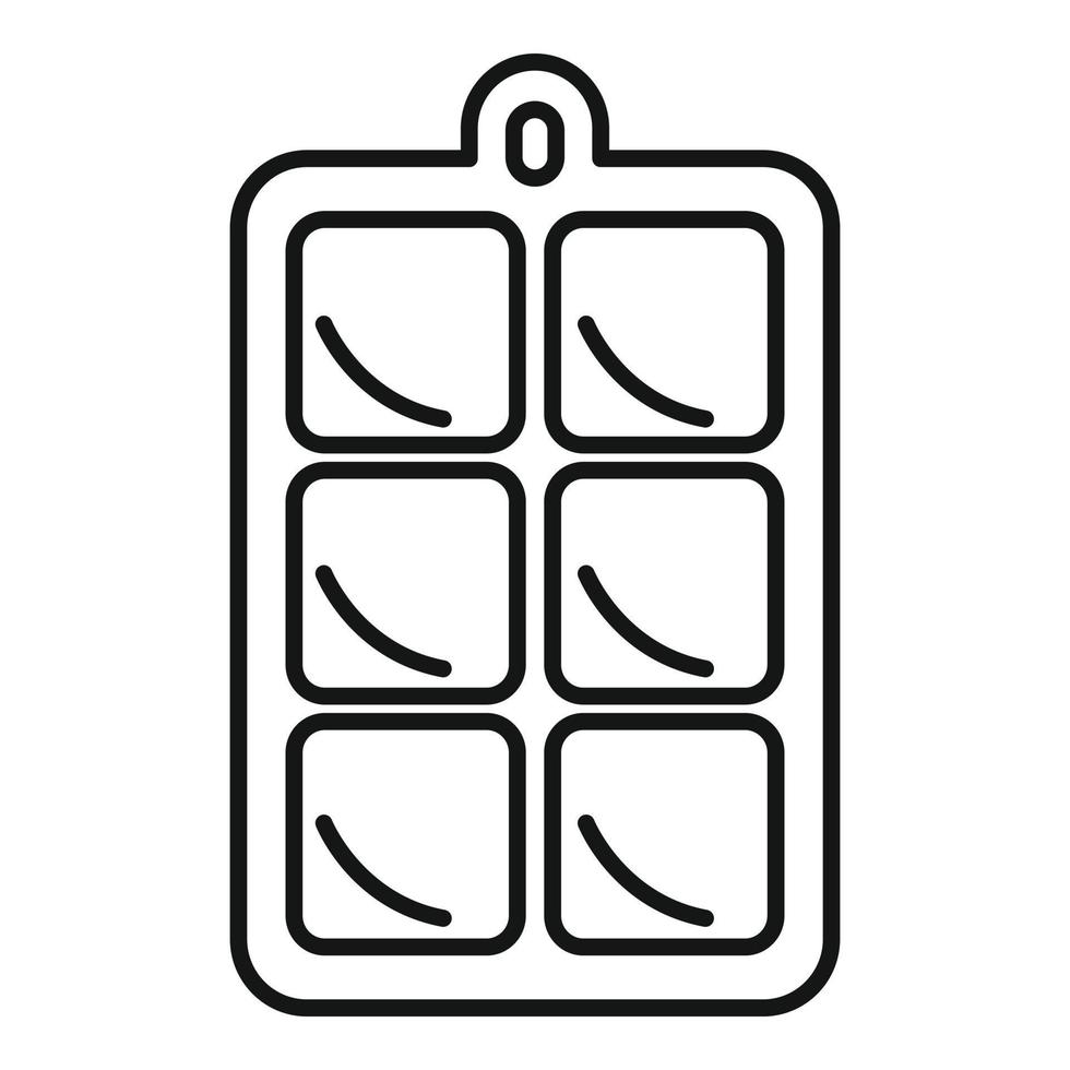 Mold ice cube tray icon outline vector. Water container vector