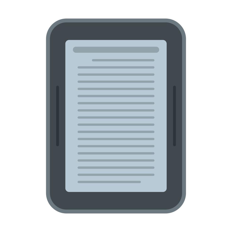 Ebook device icon flat isolated vector