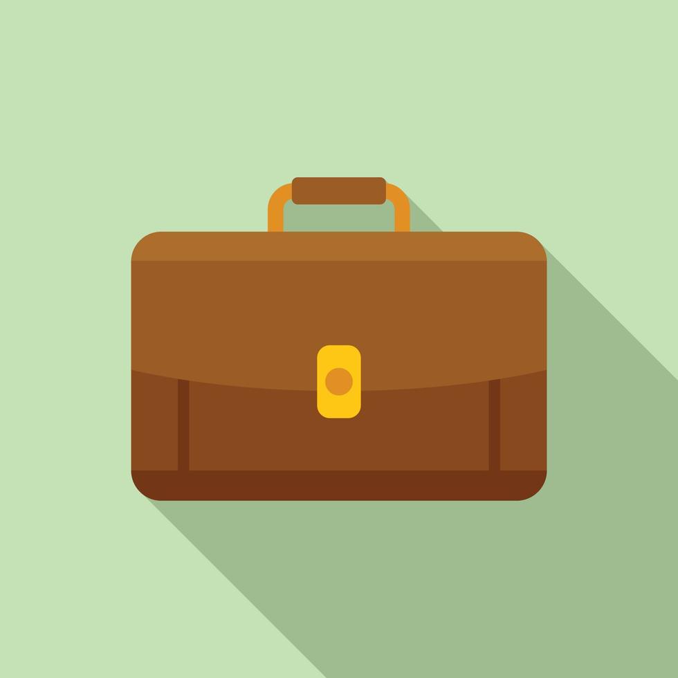 Carry briefcase icon flat vector. Work bag vector