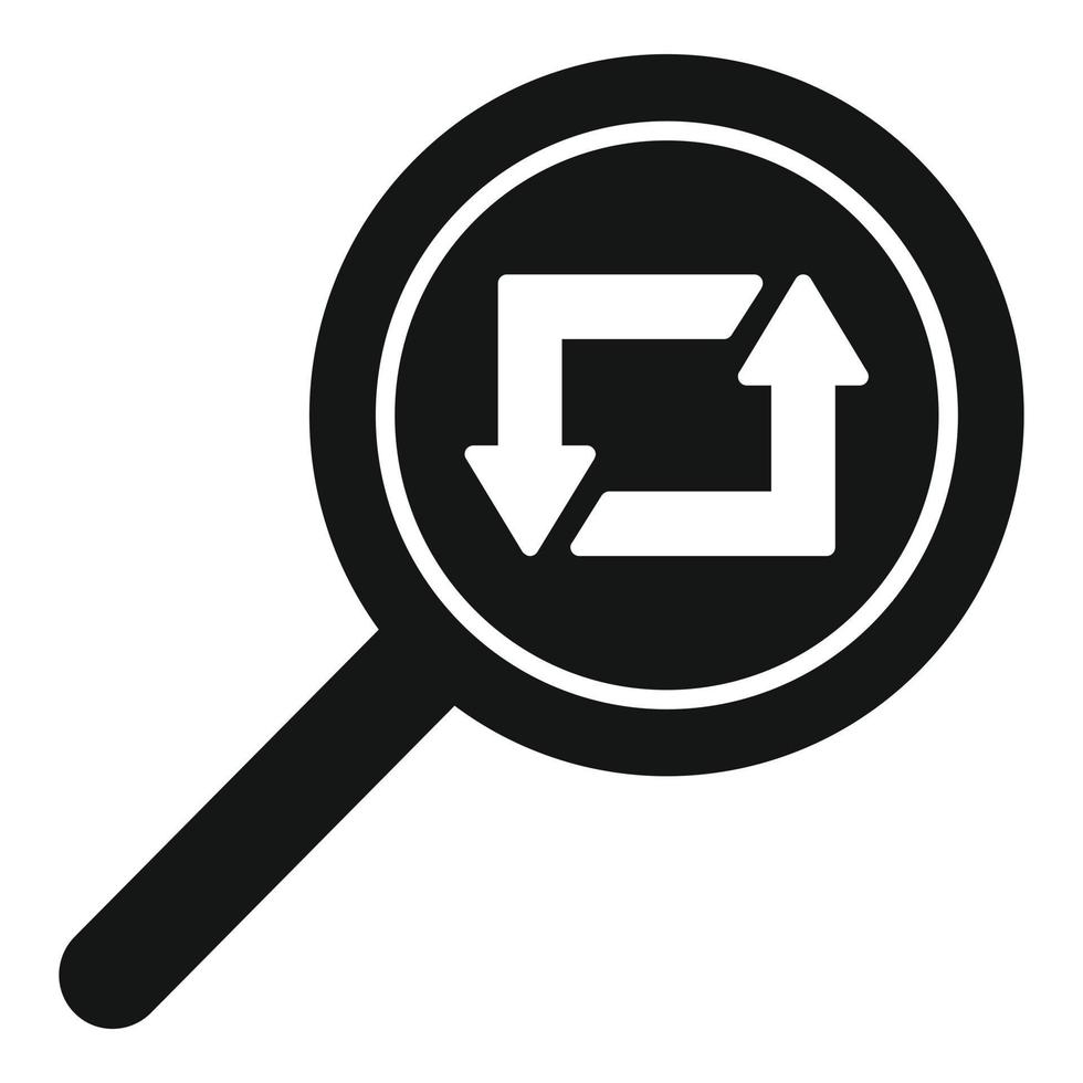 Repost magnifier icon simple vector. Repost chart vector
