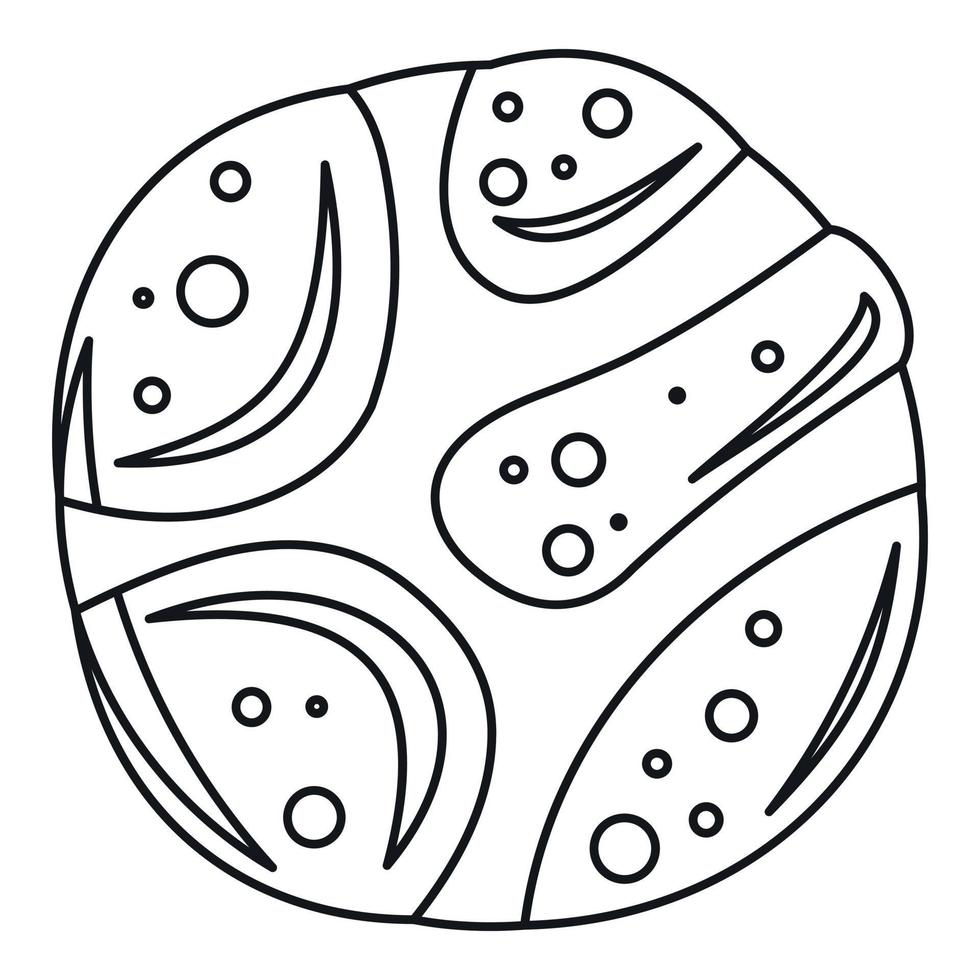 Deserted planet icon, outline style vector