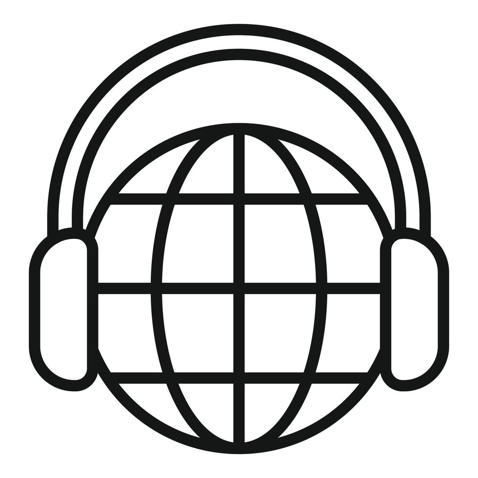 Global communication icon outline vector. Audio message vector
