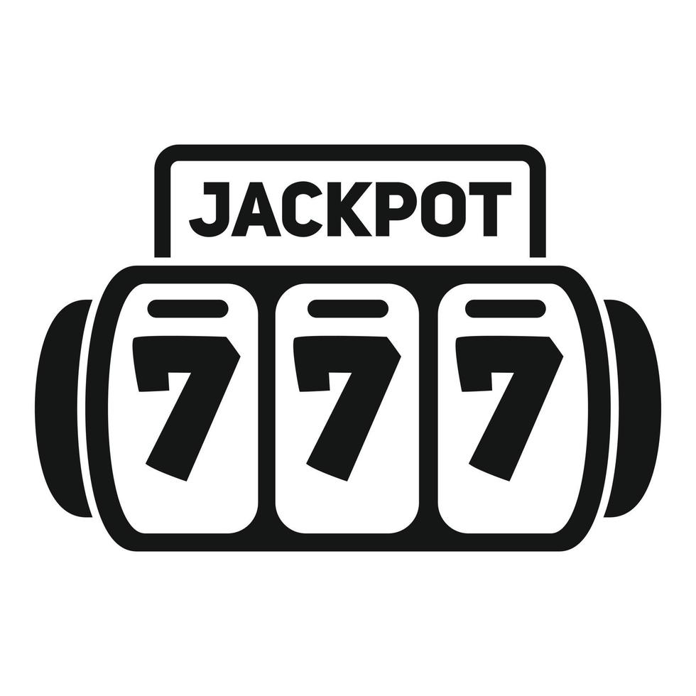 Jackpot game icon simple vector. Casino machine vector