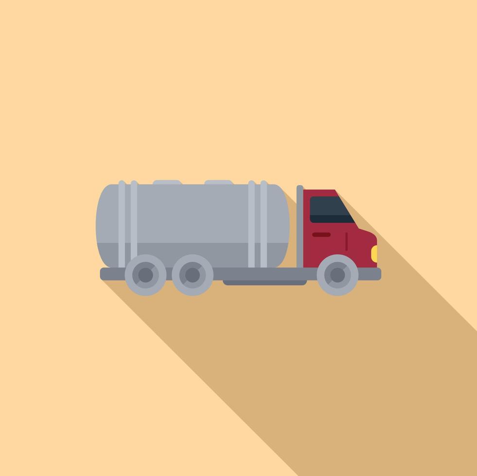 Milk tank truck icon flat vector. Factory cheese vector