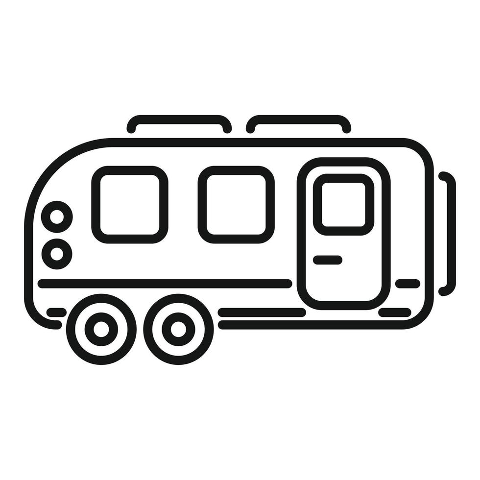 Camper caravan icon outline vector. Car auto vector