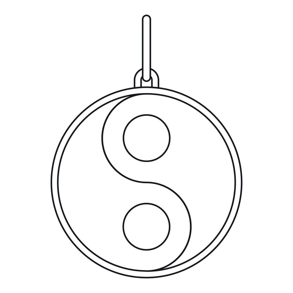 Yin and yang sign icon, outline style vector