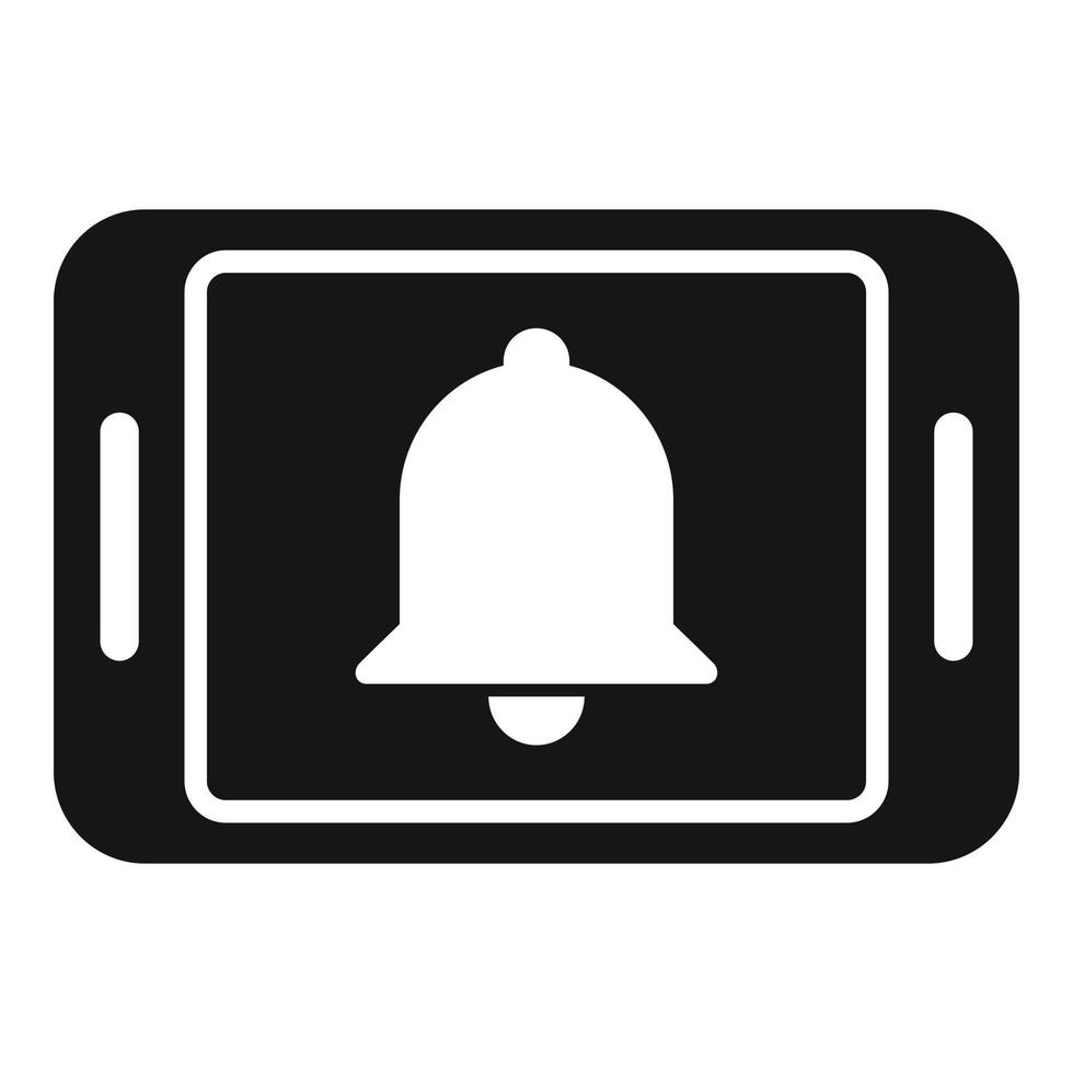 Tablet notification icon simple vector. Button notice vector