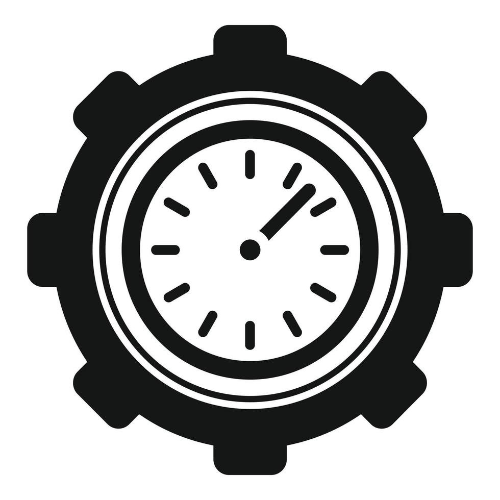 Work clock icon simple vector. Work time vector