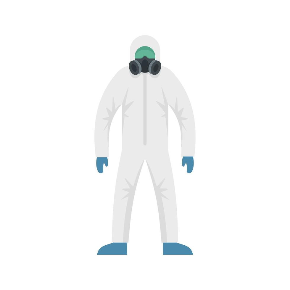 Man in radiation costume icon flat isolated vector