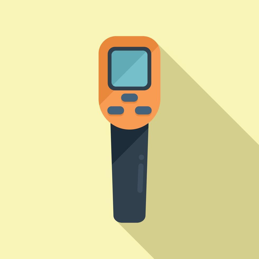 Contact gun icon flat vector. Digital thermometer vector