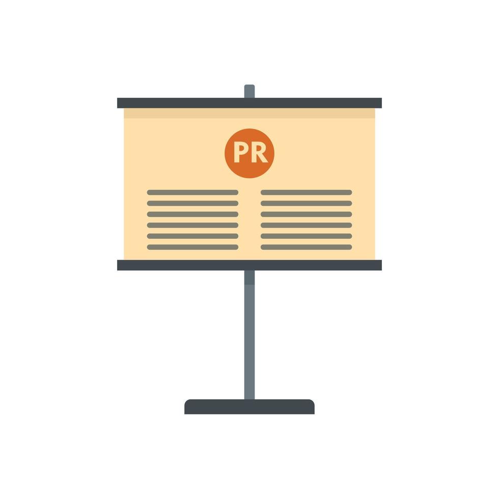 Pr company banner icon flat isolated vector