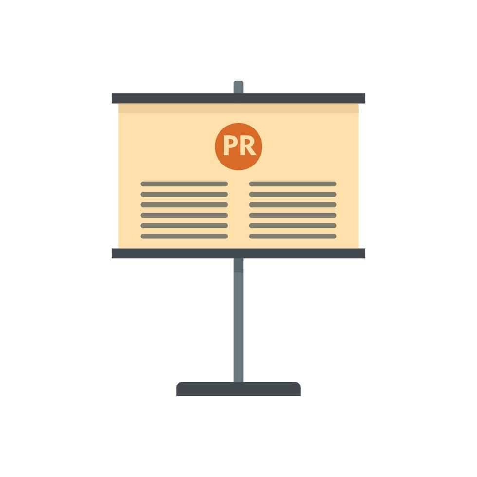 Pr company banner icon flat isolated vector