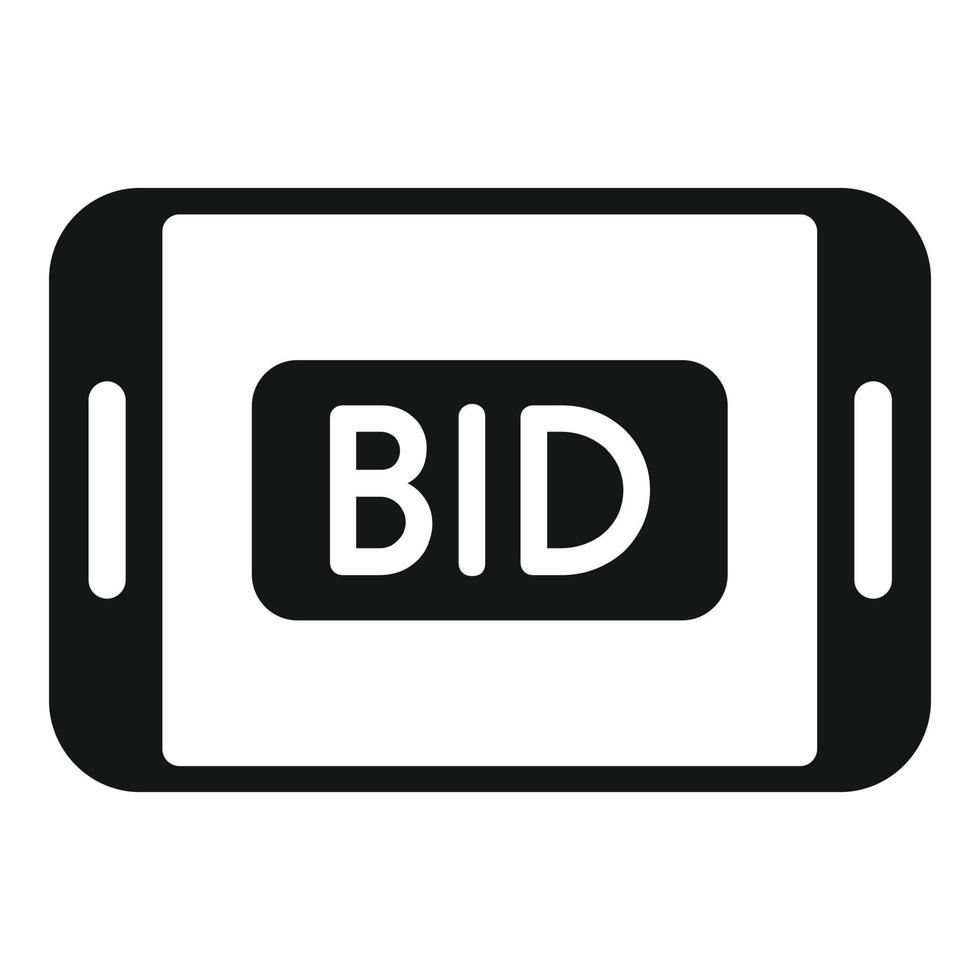Tablet bid auction icon simple vector. Price sell vector