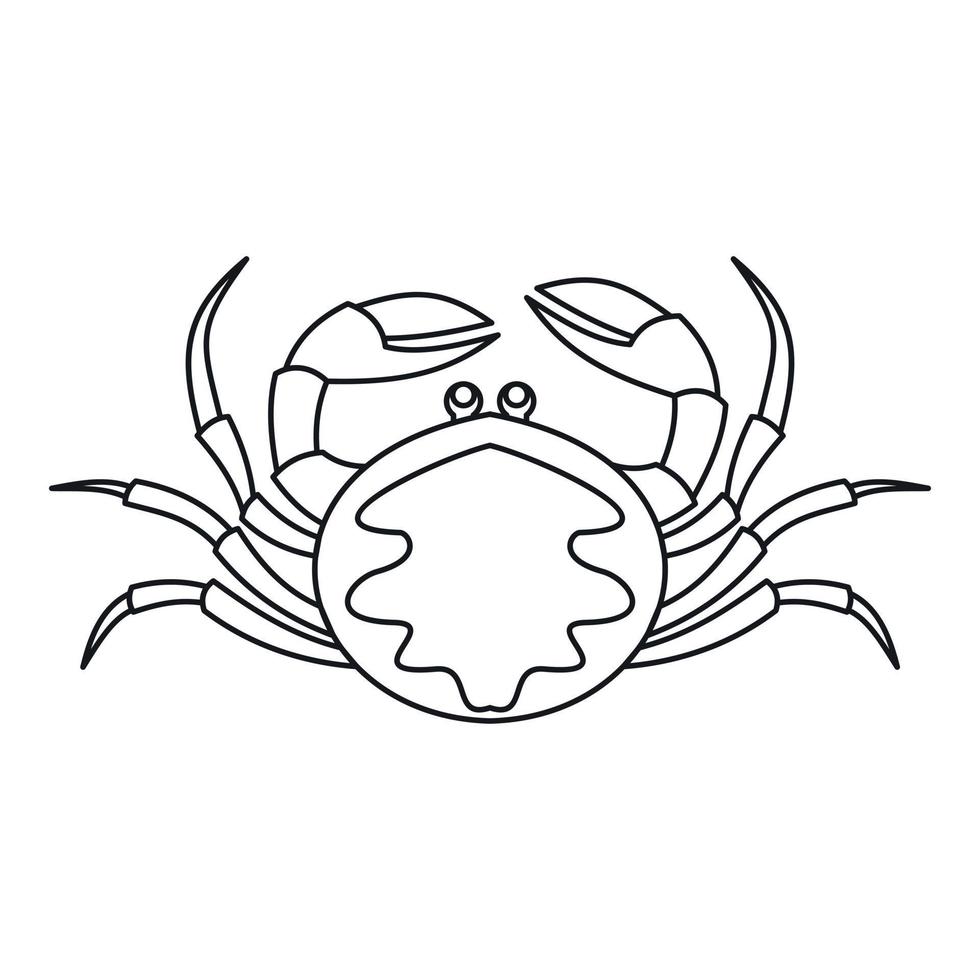 Crab seafood icon, outline style vector