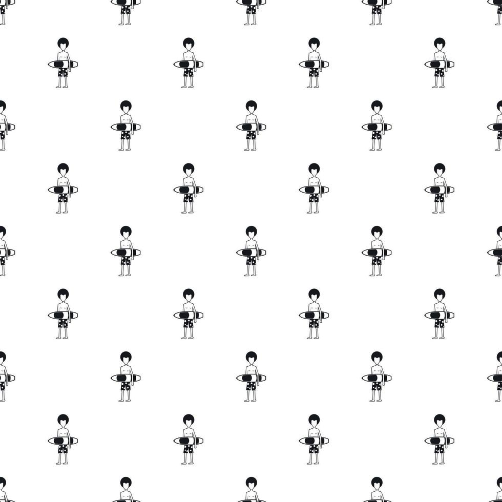 Surfer man pattern, simple style vector