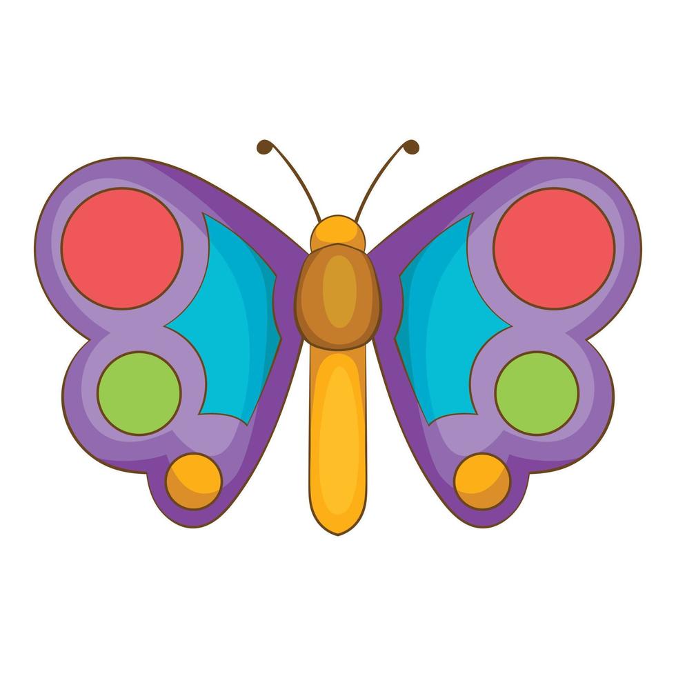 icono de mariposa, estilo de dibujos animados vector