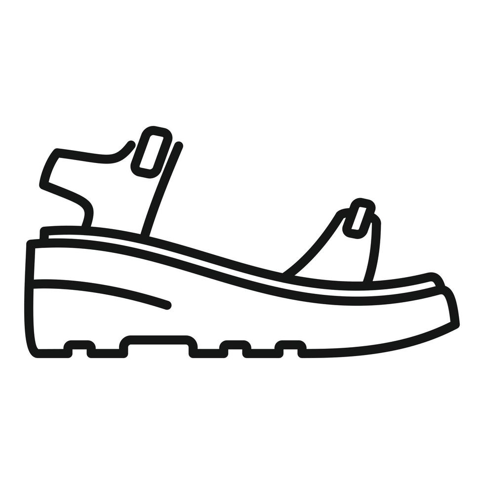 vector de contorno de icono de sandalia flop. zapatilla de mujer